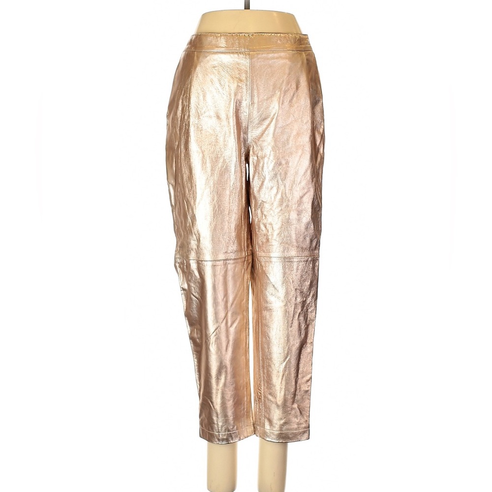 NWT Free People Gold Metallic Lamb Leather Pants